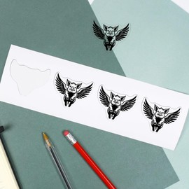 4 x Small 50mm 'Flying Pig' Transparent/Clear Sticker Decals for Windows/Cars/Walls (DC00141388)