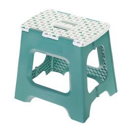 Vigar Compact Step Stool Foldable, 12-1/2-inch Step Stools for Adults up to 330 Pound, Lightweight Stool, Non-Slip Folding Step Stool, Geometric Top