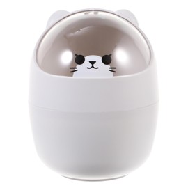 ETHZZLE Mini Bote De Basura Para Escritorio Con Tapa Giratoria Papelera De Plástico Para Mesa De Oficina Cocina Dormitorio Y Baño Contenedor De Residuos Ligero Y Ahorra Espacio