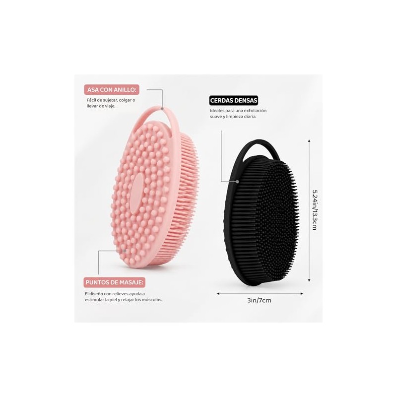 Janety Cepillo Baño Silicona Piezas Diseño Doble Cara Herramienta Limpieza
