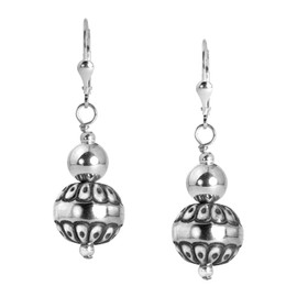 American West Jewelry Sterling Silver Native Pearl Dangle Earrings