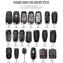 ontto TPU Car key fob cover Compatible with Ford Fusion Ranger F150 Explorer Bronco Escape Edge Expedition Mustang Lincoln key holder Smart case Shell keyring keychain auto accessories 2 buttons A1