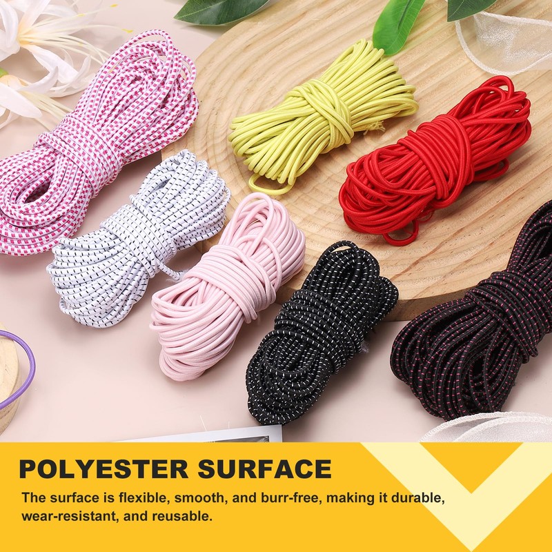 PATIKIL Elastic Bungee Rope 1/8" x 49' Heavy Duty Polyester