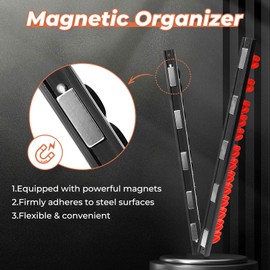 LitKiwi 2PCS Magnetic Screwdriver Organizer,Service Truck Tool Organizer Magnetic Screwdriver Holder,Pick-up-and-go for Convenience,Tool Storage Organizer for Professional & DIY Mechanics