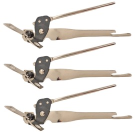 Handy Housewares Classic Compact Hand Held Metal Manual Can Opener with Built-In Bottle Top Remover (3)