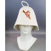 GMMH 5177-1115 Felt Cap Sauna Hat White with Embroidery Horse