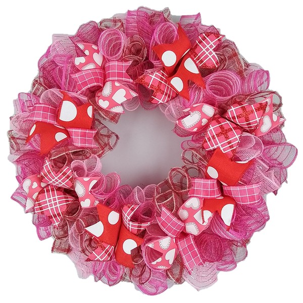 Valentine's Day Wreath - Valentines Mesh Door Wreath - Valentine