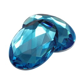 25 x 18 mm Blue Blue Blue Aqua. QR Flat Back Oval Acrylic Jewels High Quality Pro Grade – 20 Pieces