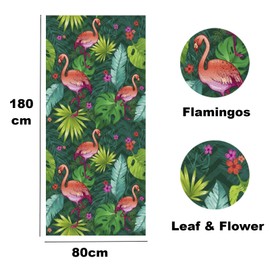 Irunfast 180x80cm Oversized Beach Towel,Quick Dry Towel with Flamingo & Banana Leaf Print Soft Microfiber Beach Towels for Adults Sand Free Swimming Towel for Beach, Pool, Travel & Picnics