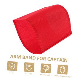 Mobestech Pack of 10 Service Sleeves, Event Logo, Flags Bracelets, Football Captain's Armband for Football Games, Adjustable Guide Bandage, Captain's Bandage, DIY Bracelet, Twill Fabric, Red