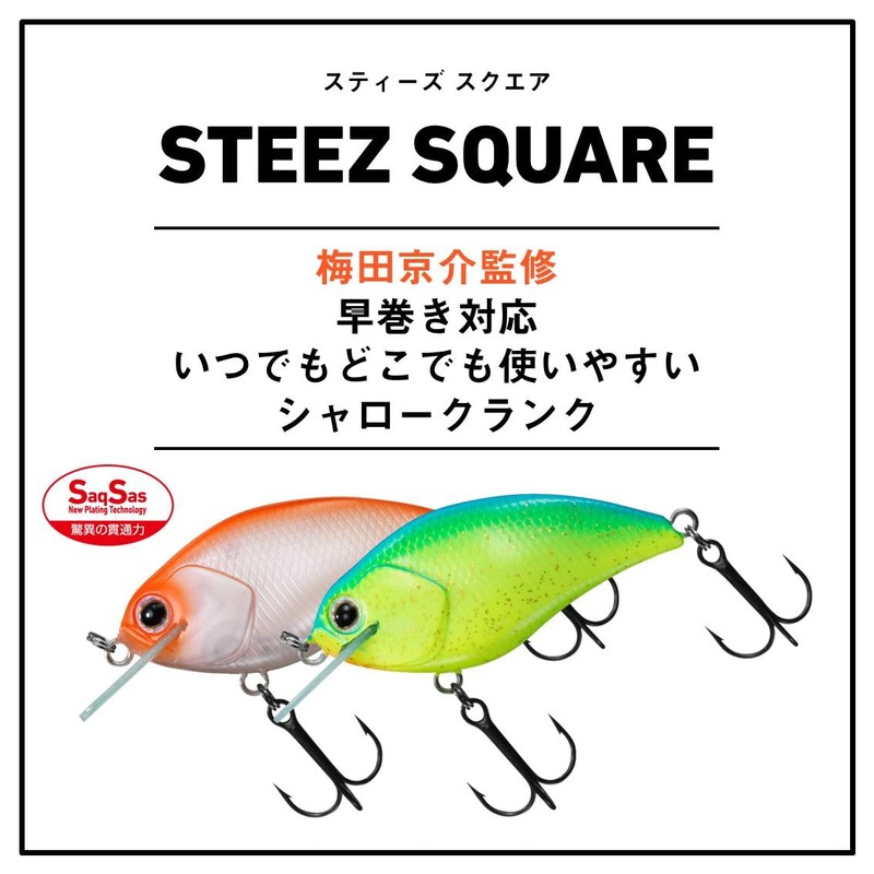 Daiwa 25 STEEZ Square 100 Lure, Umekyo Orange