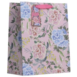 Partisan Products White Kraft Paper June Flower Gift Bag With Gift Tag Fully Recyclable Mothers Day Love Occassions Birthday Large