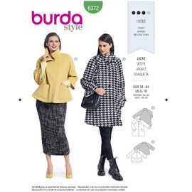 Burda Patron 6372 Women's Coat, 36-46