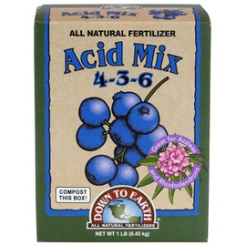 Down To Earth All Natural Fertilizers Organic Acid Mix - Plant Food for Blueberries, Raspberries, Azaleas and Rhododendrons 4-3-6, 1 lb