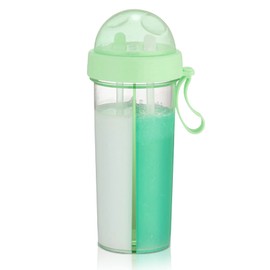 600 ml Drinking Cup with Lid and Straw, Double Drinking Bottle, Reusable Hard Plastic Cup, 2-in-1 Children's Water Bottle for Outdoor Travel Sports (Green)