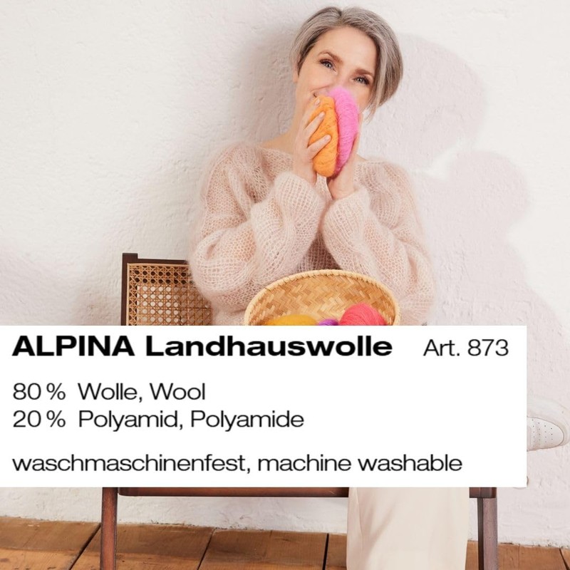 Lana Grossa Wolle ALPINA Landhauswolle Farbe 0002 taupe