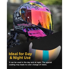 Soman K1 Helmet Visor Replacements, K1S Tinted Helmet Visor Compatible with K1 K1S K3SV K5 K5S UV Protection (Transparent Revo Red)