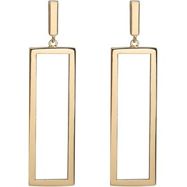 Gold Geometric Drop Earrings, Rectangle Dangle Earrings for Women Girls Costume Jewelry (Gold)