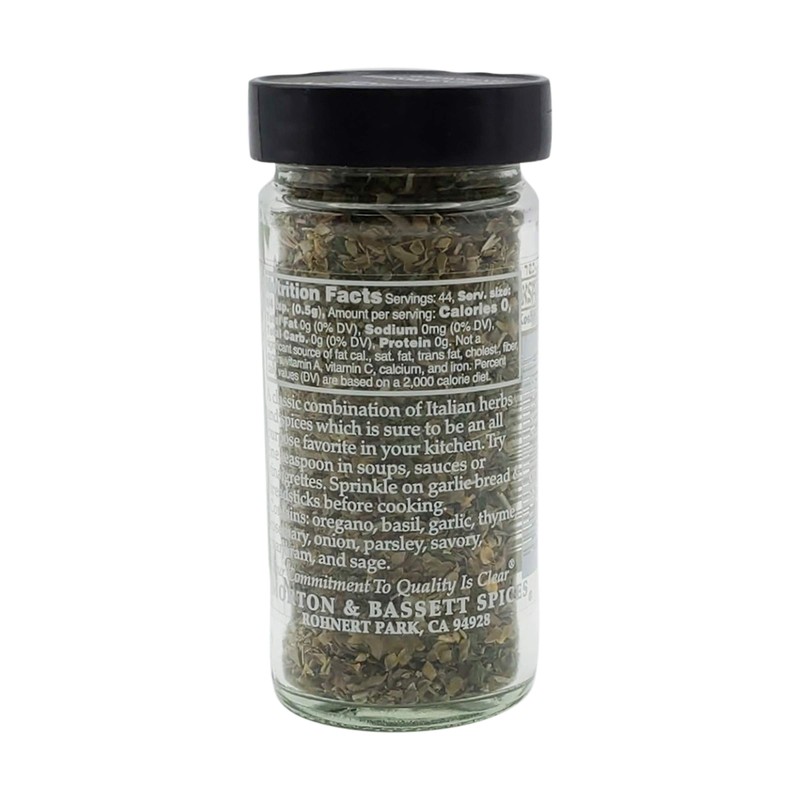 Morton & Bassett Italian Herb Blend, 0.8 oz – Non-GMO,