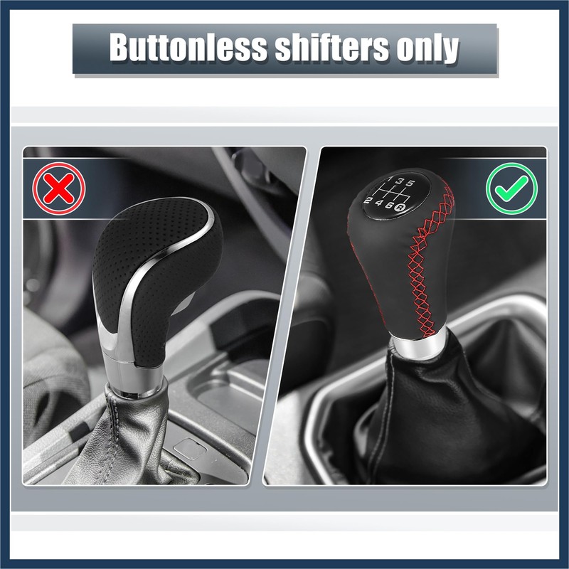 INFINAUTO Black Universal 6 Speed Car Gear Shift Knob PU