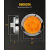 Partsam 2Pcs 4 Inch Round LED Trailer Lights Yellow/Amber Lotus