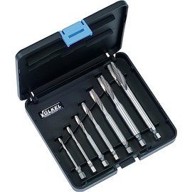 VÖLKEL HexDrive Machine Tap Set HexDrive in Plastic Cassette Shape C 15° Right Spiral Stainless Steel Drill Set Hexagonal Socket HSS-E Tap Set