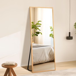 FURNIinspire Full Length Mirror, 56"x18" Full Body Mirror Wall-Mounted or Freestanding for Bedroom, Living Room, or Cloakroom, Shatterproof, Easy Assembly
