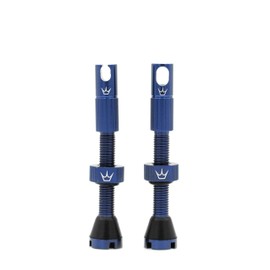 Peaty's X Chris King MK2 Tubeless Valves Presta - Integrated Spoke Key & Valve Core Removal Caps, Mountain Bike, Road & Gravel Bicycle Tyre, Insert Compatible, 7075 Aluminium - 42mm, Navy