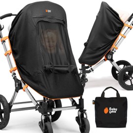 Baby Uma Stroller Sun Shade - UPF 50+ Protection, Breathable Blackout Mesh Cover With Zip-up Window for 6+ Months (+Travel Bag)