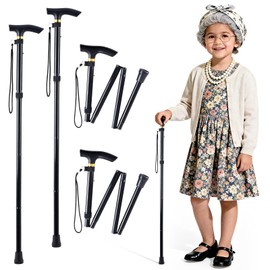ARQRHTLY 2 Pcs 100 Days Cane, 33 in Costume Walking Cane, Black Adjustable Walking Stick, Funny Old Age Costume Accessories, Halloween Cosplay Cane Prop for Dress Up Retirement Party Adults Gift