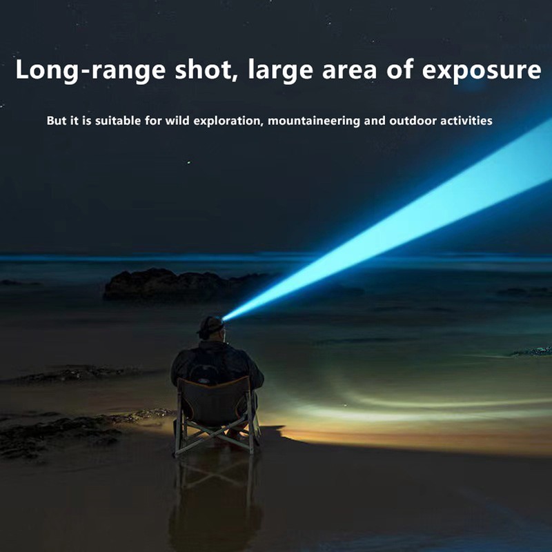 LED Rechargeable Headlight 3000LM 25W High Power Zoomable Headlamp for
