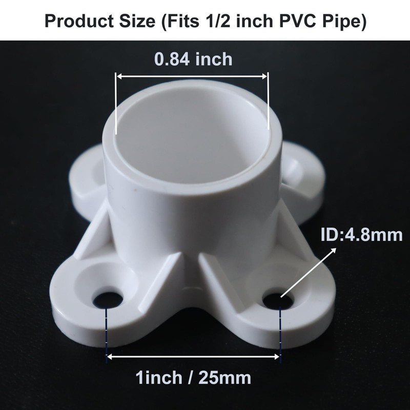 PVC Pipe Flange Fittings Caps with 4-Pedals and Screw Holes