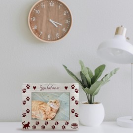 FHUGX Cat Wooden Frame 5x7 Inch,Pet Cat Memorial Picture Frame,Cute cat Photo frame,Gift For Cat Mom Cat Lovers Kitten Mom Dad Kitty Pet Owner Gifts