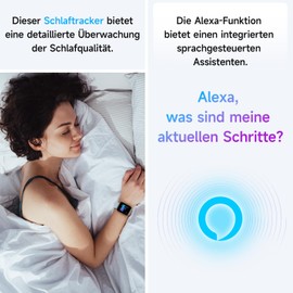 Woneligo Smartwatch Women Men with Phone Function, 1.8 Inch Pedometer Watch with Alexa, 24H Heart Rate, SpO2, Sleep, IP68 Waterproof, 100+ Sports Modes, Fitness Watch Women