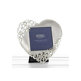 Gifts and More Gifts 20233 Silver Lace Heart Photo Frame Valentine, Anniversary Present , 3" x 3"