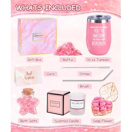 TOLOYE Gifts for Women, Birthday Gifts for Her, Pamper Gifts for Women, 16 Oz Wine Tumbler Gifts for Her, Gifts for Women Birthday Unique, Christmas, Valentine's Day, Gifts for Best Friend, Sister