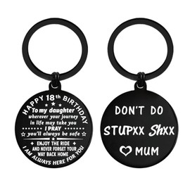 ENGZHI Daughter 18th Birthday Gifts for Girls, Happy 18th Birthday Daughter Present Keepsake Keyring Decorations from Mum