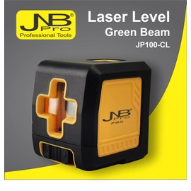JNB Pro Laser Level 360 Self-Leveling Tool - Cross Line Green Beam, 100 Ft/30m Visibility, Magnetic Pivoting Base, 4 Adjustable Brightness Levels, Craftsman Tool Bag Included, Class 2, 1mW Output