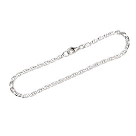 NKlaus 13025 Unisex Bracelet 925 Sterling Silver 19 cm Curb Chain Diamond-Coated, Sterling Silver
