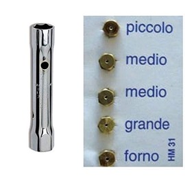 Ricel Süd ** 5 Nozzles for Methane Gas 6 MB + Hose Wrench N 6/7 for Nardi Lofra Foster Nardi Rex Tecnogas Glass Franke Candy Hoover Ariston Indesit Smeg 2 Media