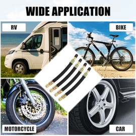 X AUTOHAUX 4pcs Flexible Dual Valve Stem Extender Pipes 5.9" for Car Truck Bike