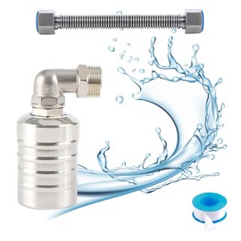 Longzhuo Válvula Flotante de Control de Nivel de Agua Completamente automática de Acero Inoxidable 304,Con 1 tubo de 30 cm para tanques de agua, torres, piscinas-3/4(Toma de agua lateral)