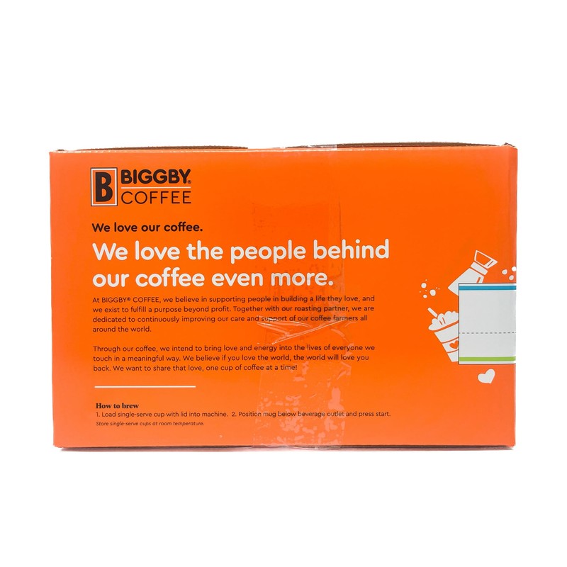 BIGGBY Best Single Serve Coffee, 100% Farm-Direct, Recyclable Plastic Cups,