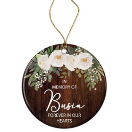 In Memory Of Busia Forever In Our Hearts Ornament - Busia Angel Loving - Memorial Busia Christmas Ornament - Memory Gift For Loss Of Busia - Remembrance Ceramic Ornament Printed on Both Sides