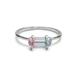 Pura Vida Silver-Plated Mermaid Quartz Ring w/Rainbow Stone - Brass Base, Rhodium Plating - Size 5-9, Silver,Brass, not known