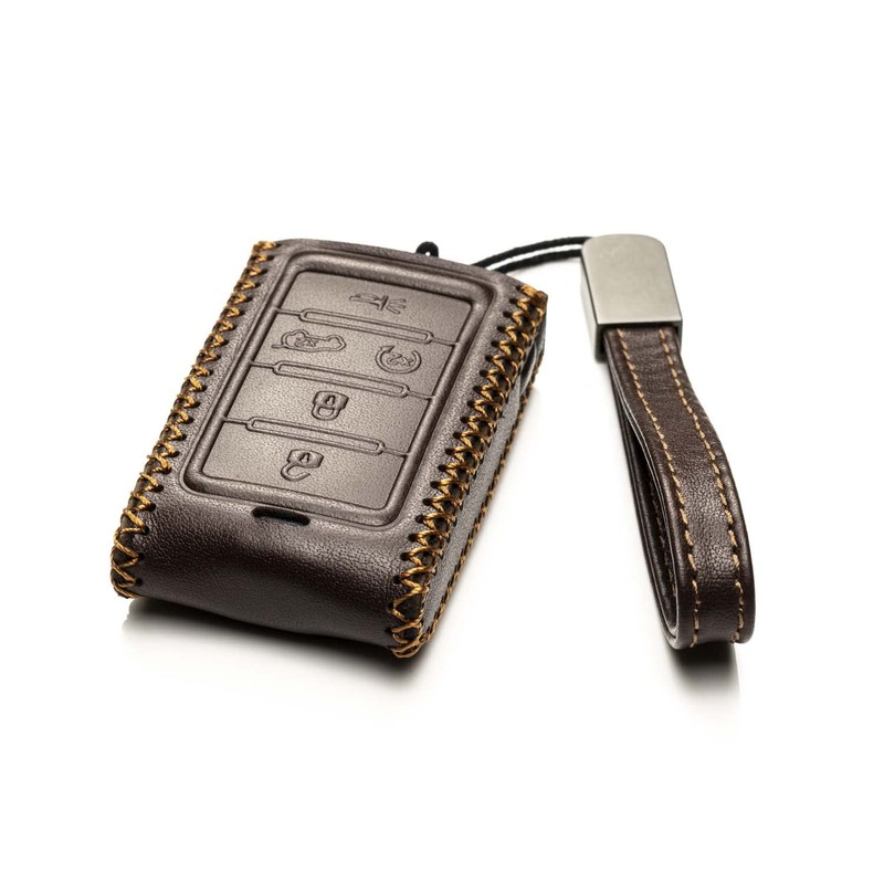 Vitodeco Genuine Leather Smart Key Fob Case Compatible with Jeep
