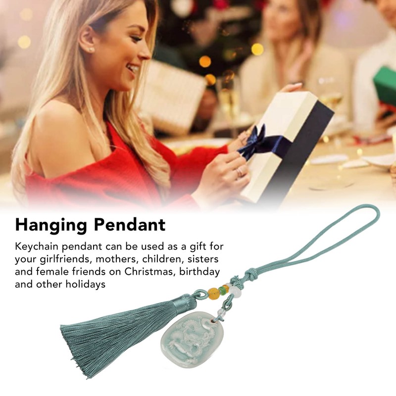 Tassel Pendant Chinese Zodiac Pattern DIY Porcelain Beads Light Weight