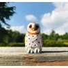 Selsela Barn Owl Wood Figurine Fake Miniature Decoration Forest Bird