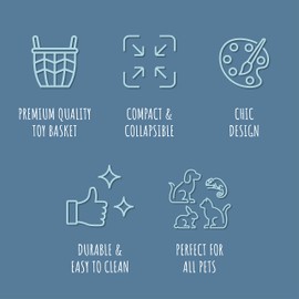 Park Life Designs - Dog Toy Storage for All Pets, Including Cats, Puppies, and Kittens (Livra, White, Gray, Black)