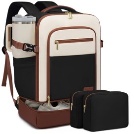 LOVEVOOK Travel Backpack for Women with Shoes Compartment,40L Personal Item Travel Bag Flight Approved Carry On Backpack with 2 Packing Cubes,Large Casual Weekender Luggage Daypack